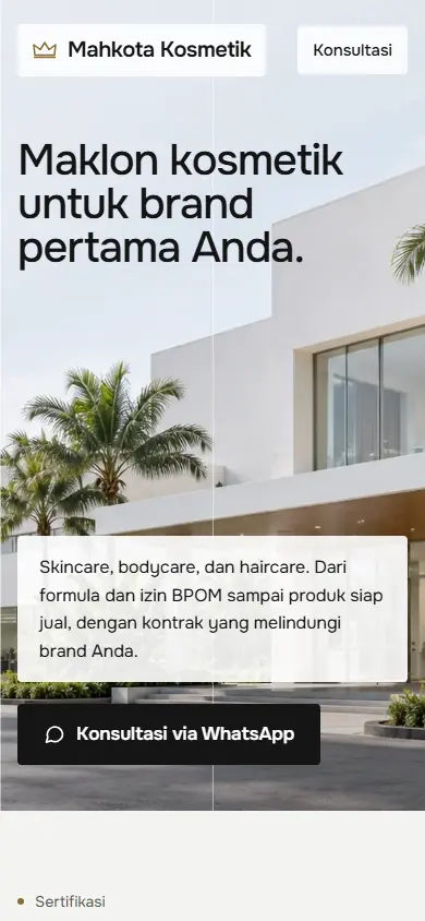 Mahkota Kosmetik di layar ponsel